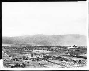 South Pasadena looking south from Columbia Hill towards the mountains, ca.1884