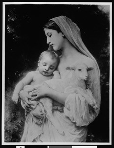 The painting "Innocence" depicting the Madonna and child with a lamb