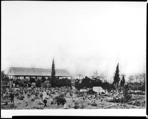 Flower garden at the Los Cerritos Ranch in Long Beach, ca.1870