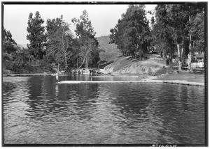 Jewell Teegardin and Beatrice Williams fishing at Rainbow Angling Club, Azusa, October 1930