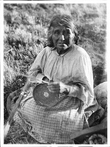 Coahuilla Indian woman, Maria Los Angeles, a basket maker, ca.1900