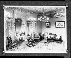 Sitting room in the Shatto mansion, ca.1900