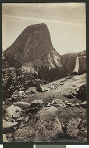 View of cup of Liberty and Nevada Falls in Yosemite National Park, ca.1900