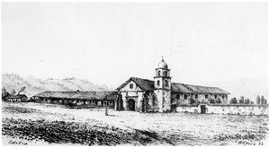 Drawing of Mission Santa Cruz by Henry Chapman Ford, ca.1883