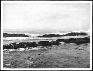 View of the breakers on the rocks at Point Firmin, San Pedro, ca.1890