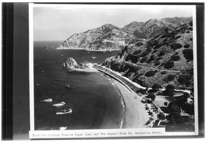 View of Catalina Island looking towards Sugar Loaf from the St. Catherine Hotel, 1927