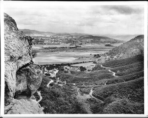 View from above South Glendale from Bee Rock, high in Griffith Park in Glendale, California, 1924