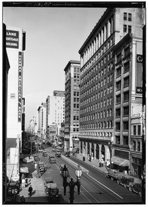 Elevated view of Spring Street, looking north from near Ninth Street, February 25, 1931
