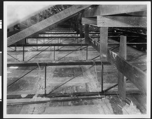 Interior view of construction site, ca.1930