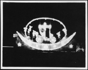 Panama-Pacific International Exposition night float, depicting an automobile, San Francisco, 1915