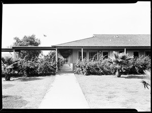 Long walkway adjacent to what appears to be a house