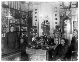 Interior of a Chinese shop at New Year's