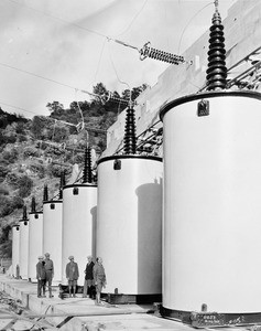 Electric transformers that supply power to Los Angeles, September 26, 1923