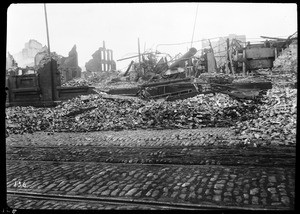 Burned down double machinery shop on Howard Street, San Francisco, 1906