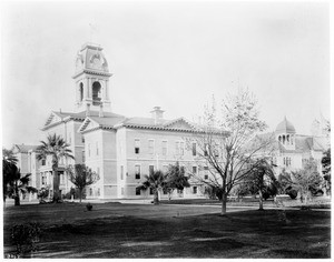 Exterior view of the second Normal School Building (completed in 1881) in San Jose, ca.1901