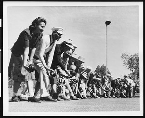 A group of lawn bowlers, ca.1930