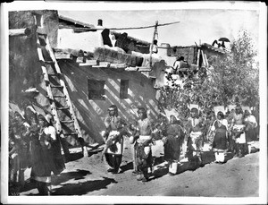 Ceremony of the fiesta de San Esteban, Acoma Pueblo, 1886