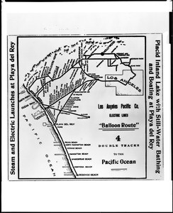 Map of the Los Angeles Pacific Company Electric lines around Los Angeles, 1910