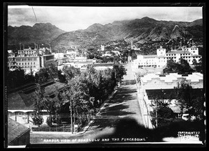 Harbor view of Honolulu and the Punchbowl