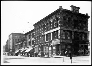 View of Main Street south from Temple Street showing the Temple Block, Los Angeles, ca.1926