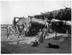 Palm Springs Indians, Marcus and wife, at their home, ca.1898-1901