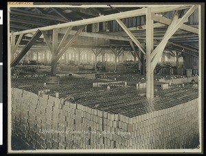 A view of 2,500,000 cases of canned salmon, Astoria, Oregon
