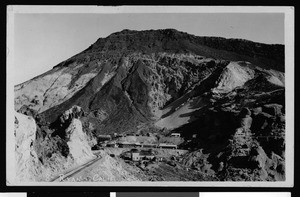 Postcard showing a panoramic view of Ryan, a mining camp in the Death Valley, California, ca.1920