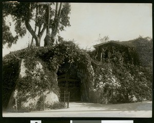 Schilling residence entrance in Oakland, winter, ca.1910