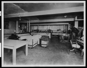 Interior view of the laundry room of the Los Angeles County Jail, ca.1940-1949