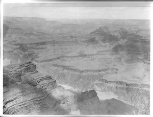 Looking west from Rowe's Point on the Bright Angel Trail in the Grand Canyon, ca.1900-1930