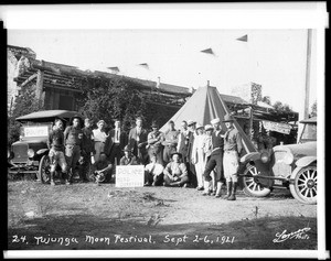 Group portrait of men at the police headquarters at the Tujunga Moon Festival, September 1921