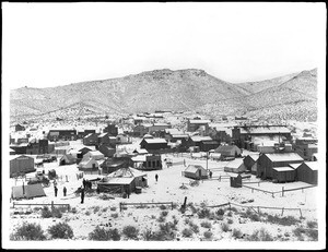 Panoramic view of the mining town of Randsburg, in the winter, ca.1900