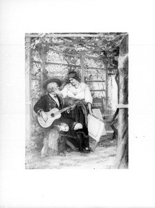 Man serenading señorita at Camulos Ranch, ca.1880-1900