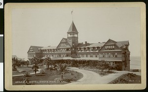 Exterior view of the Arcadia Hotel in Santa Monica ca.1890