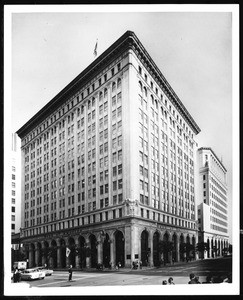Exterior view of the Bank of America building, ca.1955