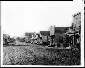 View of Compton Boulevard looking west from Alameda Boulevard in Compton, ca.1885