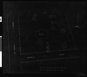 Map of a tract in San Gabriel where the Evertson adobe used to stand, 1960