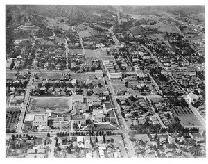 Aerial view of Hollywood looking north from Sunset Boulevard, 1918