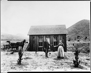 Portrait of a California homesteader receiving the patent to her land, 1895-1905