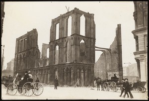 San Francisco earthquake damage, showing ruins of the Masonic Temple on Post and Montgomery Streets, 1906