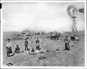 People posing on the Jose Mascarel Ranch in Hollywood, ca.1896