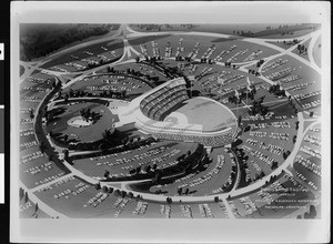 Architectural drawing for Dodger Stadium, 1959