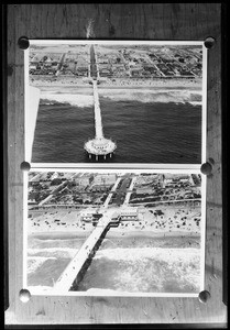 Composite aerial view of the pier at Manhattan Beach, 1920-1930