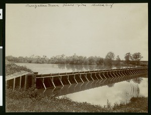 Irrigation dam on the Fresno River at Madera, ca.1910