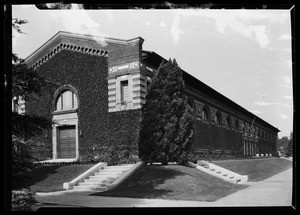 Exterior view of the State Exposition Building in Exposition Park, Los Angeles, June 1929