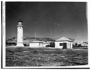 Exterior view of the Point Vicente Lighthouse on the Palos Verdes peninsula