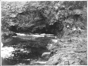 Sea caves at Portuguese Bend, north of San Pedro, 1890