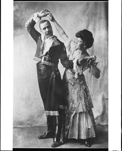 Portrait of two Spanish dancers, California