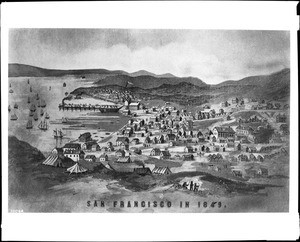 Drawing depicting San Francisco, 1849