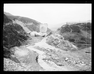 A panoramic view of the Saint Francis dam ruins